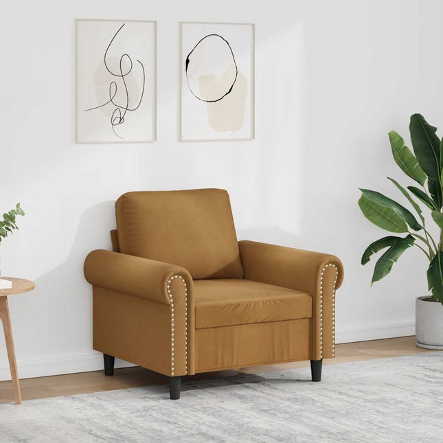 lænestol 60 cm velour brun