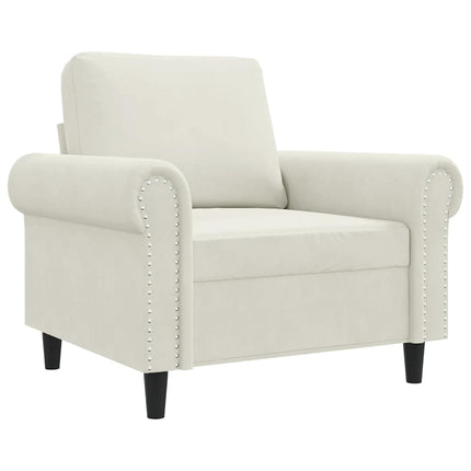 lænestol 60 cm velour cremefarvet