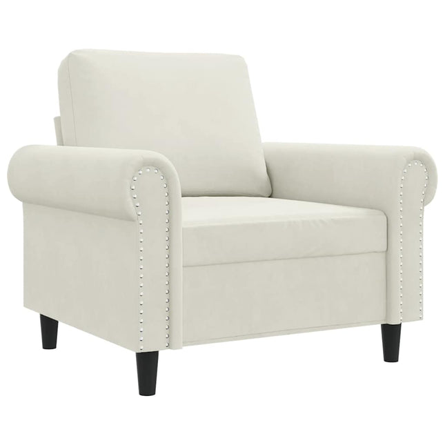 lænestol 60 cm velour cremefarvet
