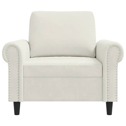 lænestol 60 cm velour cremefarvet