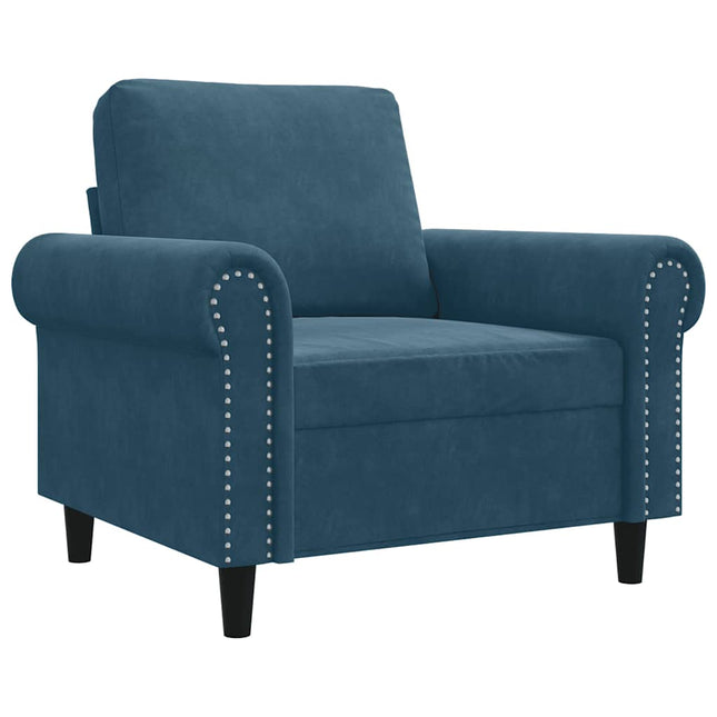 lænestol 60 cm velour Blå