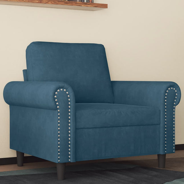 lænestol 60 cm velour Blå