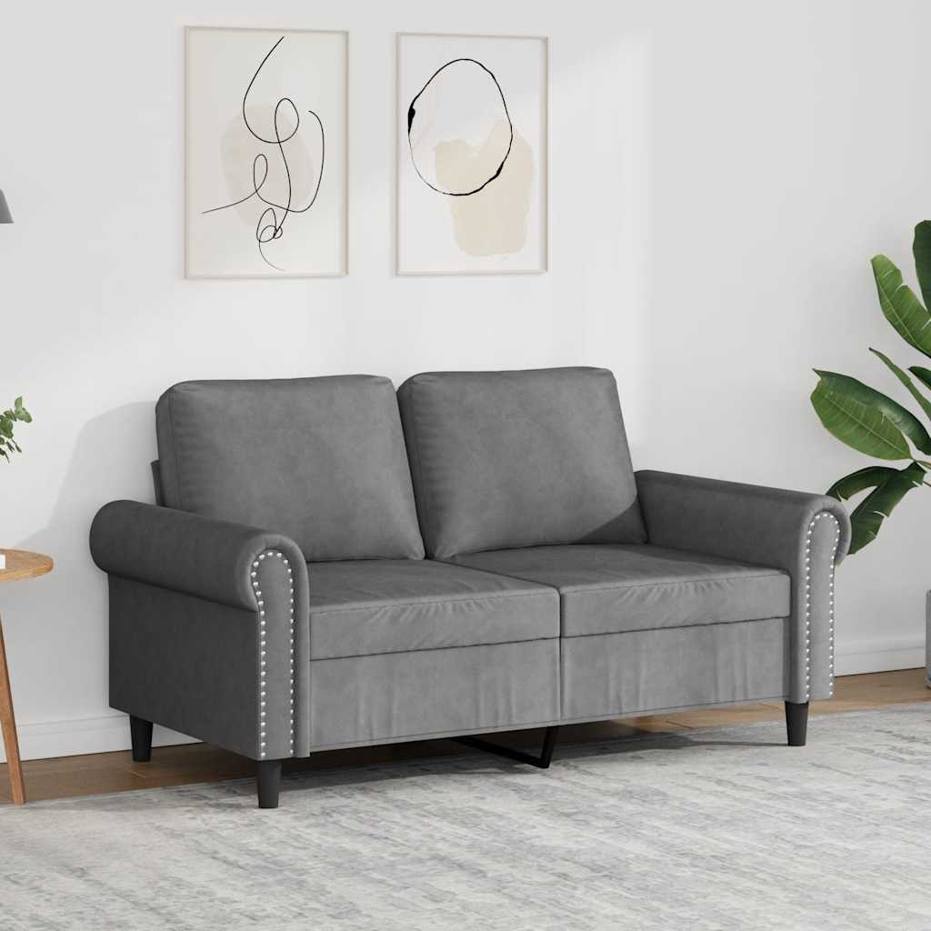 2-personers sofa 120 cm velour mørkegrå billede