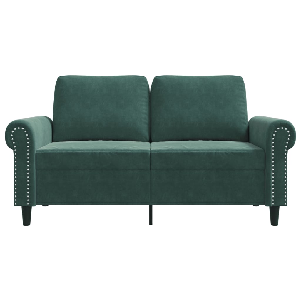 2-personers sofa 120 cm fløjl mørkegrøn