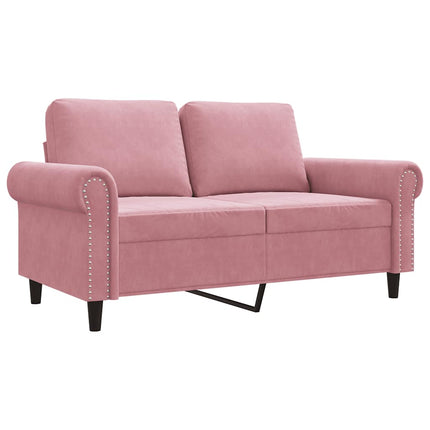 2-personers sofa 120 cm fløjl lyserød