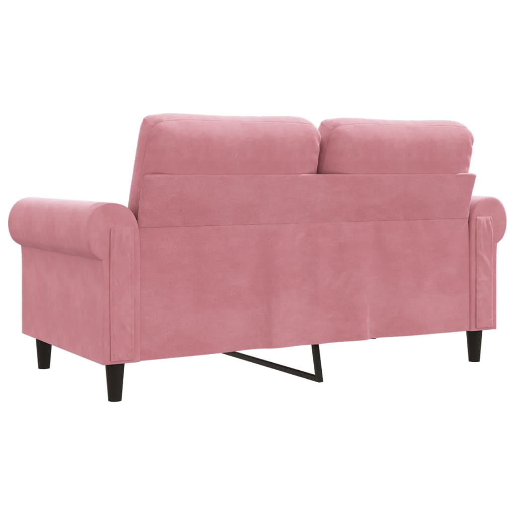 2-personers sofa 120 cm fløjl lyserød