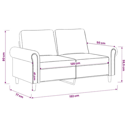 2-personers sofa 120 cm fløjl lyserød