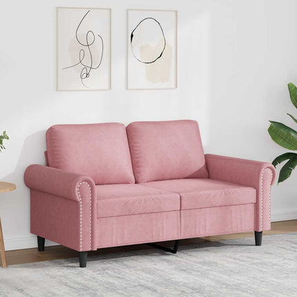 2-personers sofa 120 cm fløjl lyserød