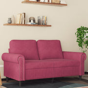 2-personers sofa 120 cm fløjl vinrød