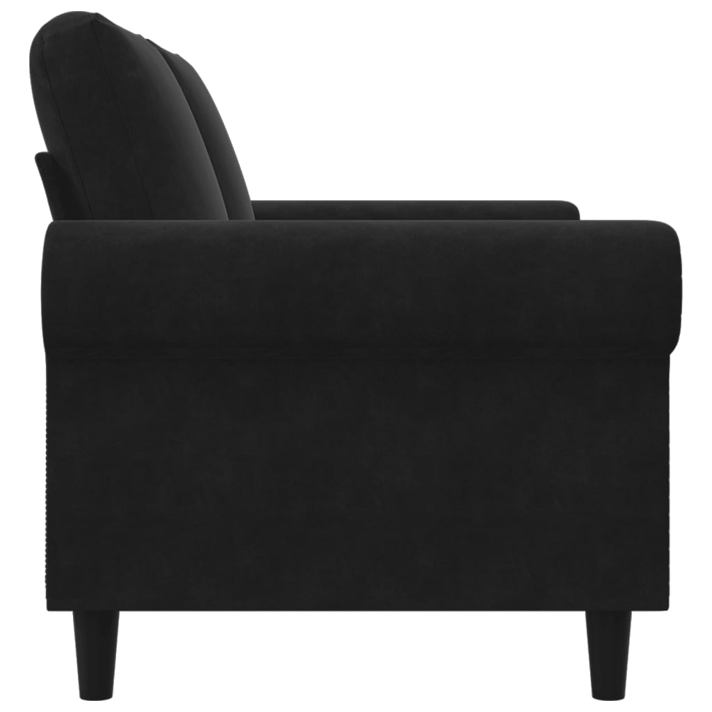 2-personers sofa 120 cm fløjl sort