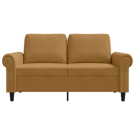 2-personers sofa 120 cm fløjl brun
