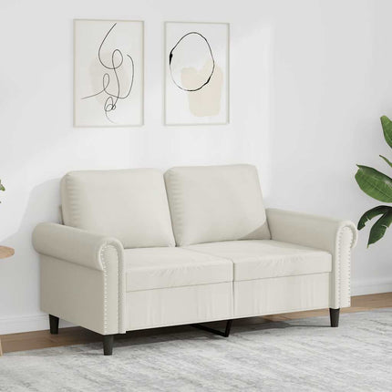 2-personers sofa 120 cm velour cremefarvet