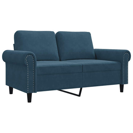 2-personers sofa 120 cm fløjl blå