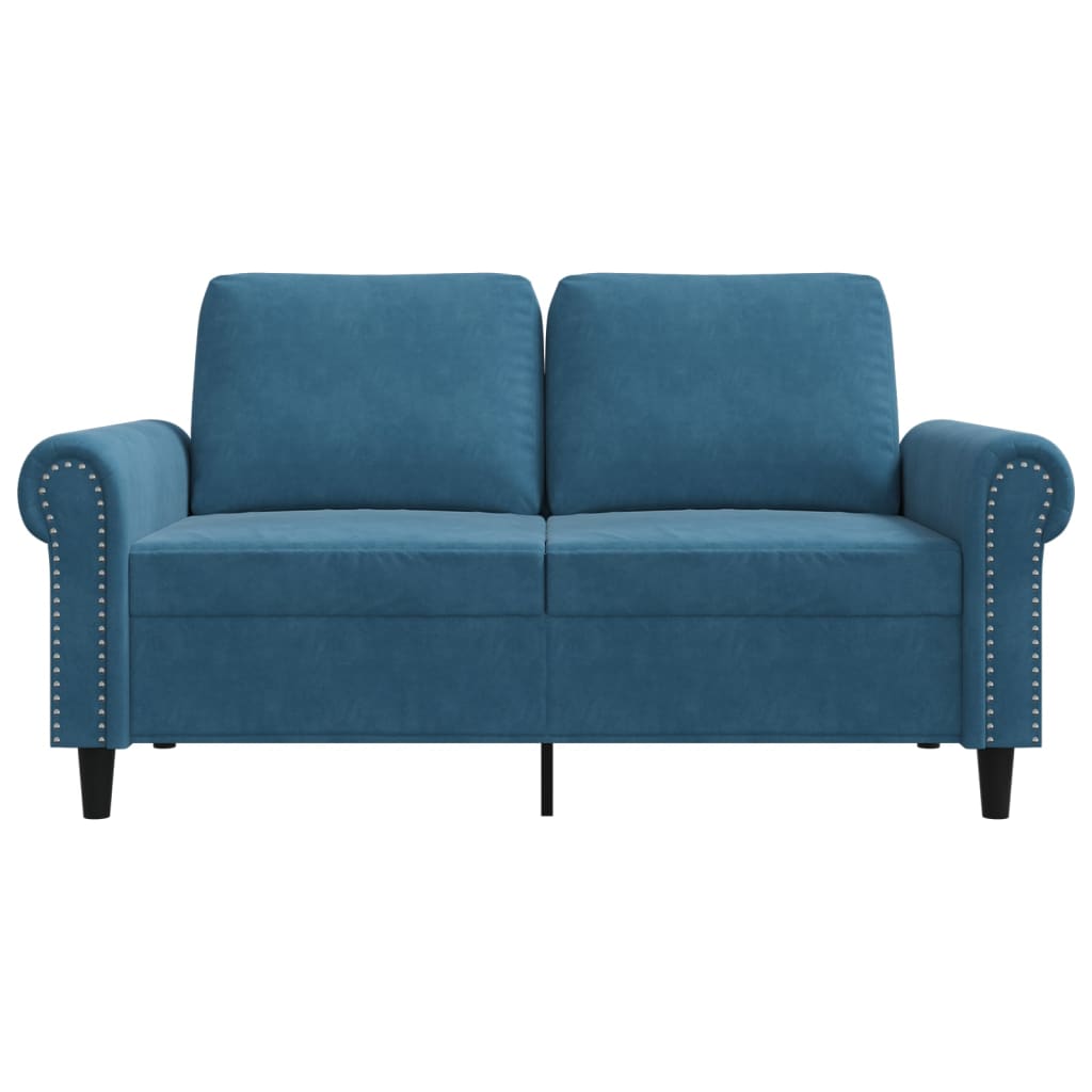 2-personers sofa 120 cm fløjl blå