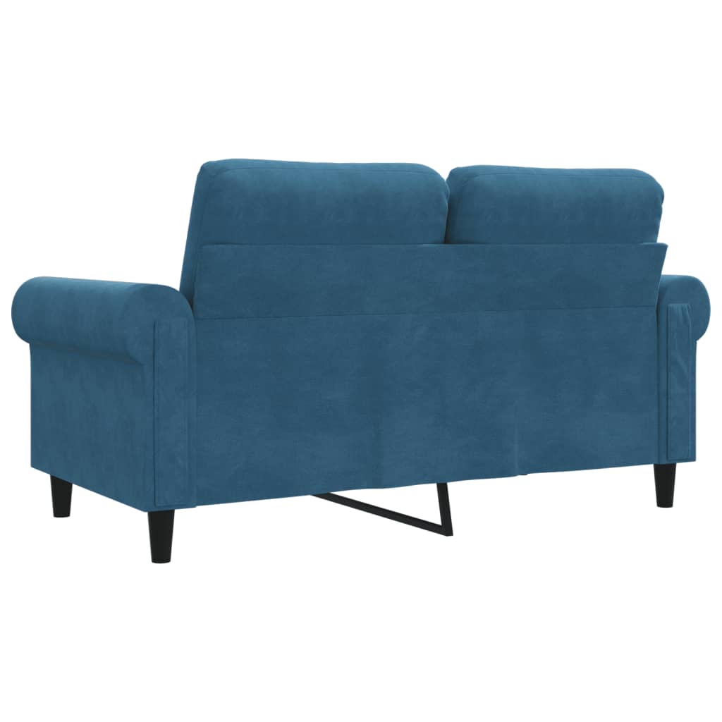2-personers sofa 120 cm fløjl blå