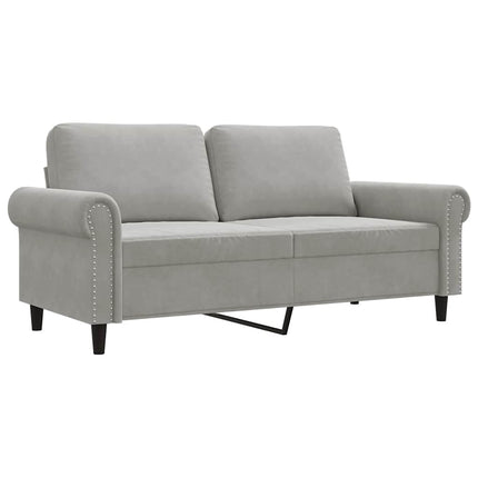 2-personers sofa 140 cm fløjl lysegrå