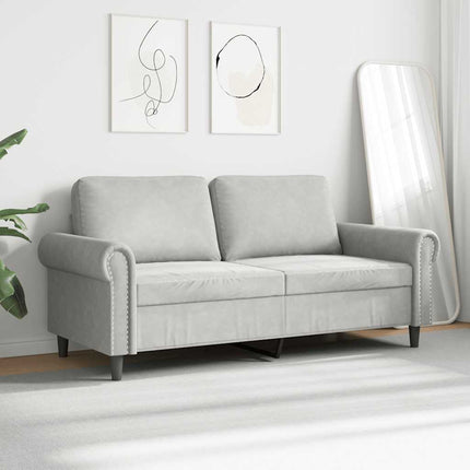 2-personers sofa 140 cm fløjl lysegrå