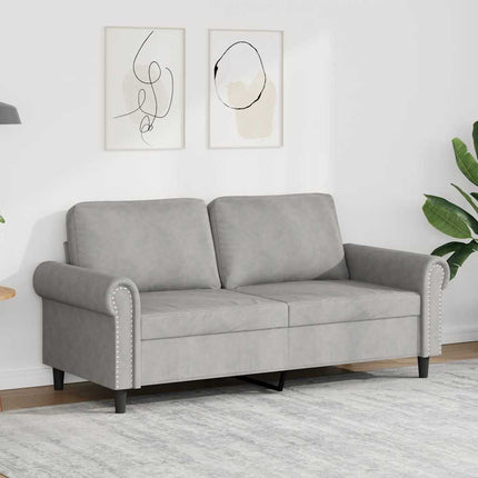2-personers sofa 140 cm fløjl lysegrå