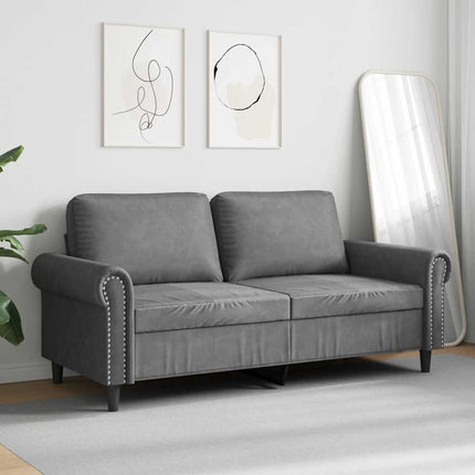 2-personers sofa 140 cm fløjl mørkegrå
