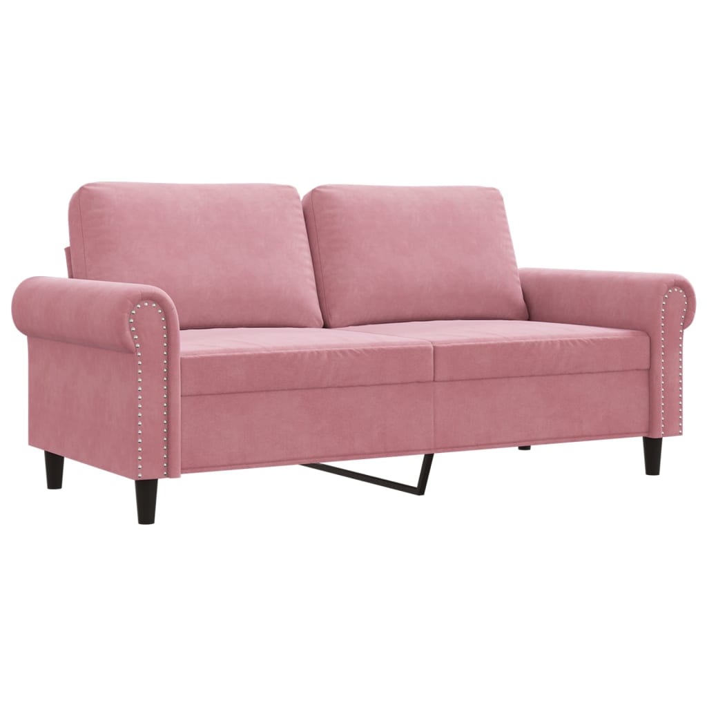 2-personers sofa 140 cm fløjl lyserød