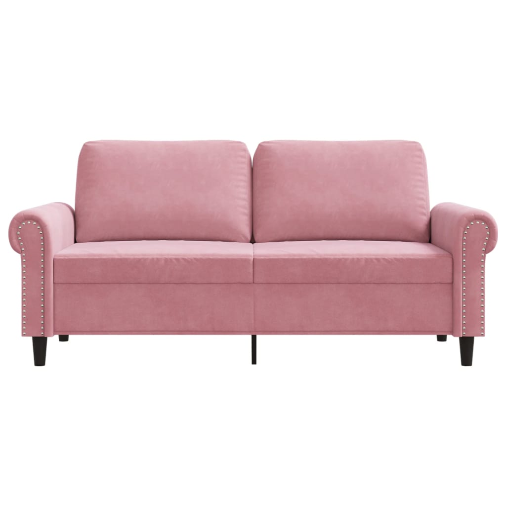 2-personers sofa 140 cm fløjl lyserød