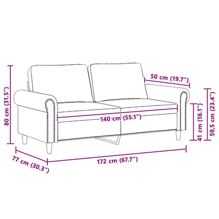 2-personers sofa 140 cm fløjl lyserød