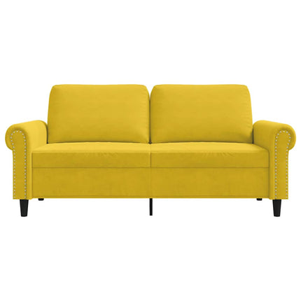 2-personers sofa 140 cm fløjl gul