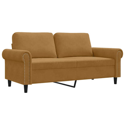 2-personers sofa 140 cm fløjl brun