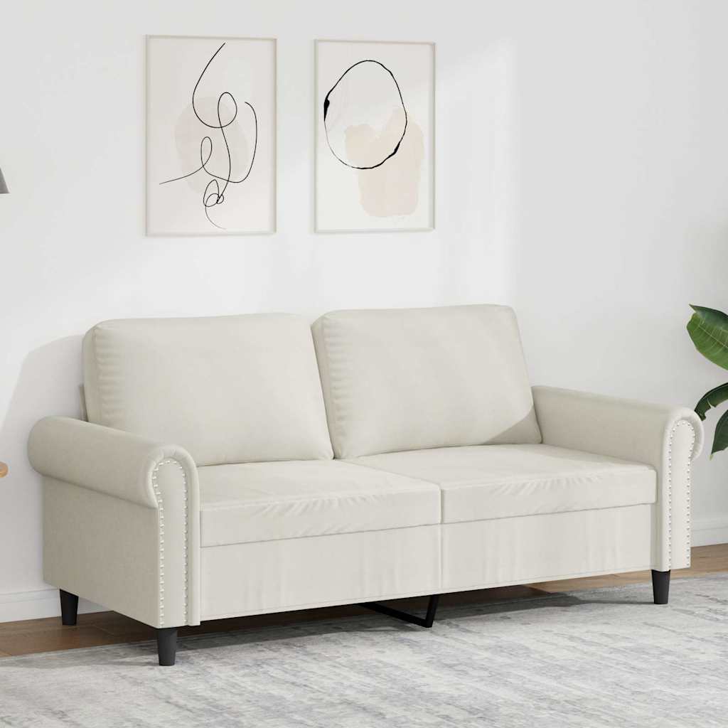 2-personers sofa 140 cm velour cremefarvet