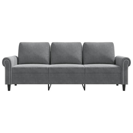 3-personers sofa 180 cm fløjl mørkegrå
