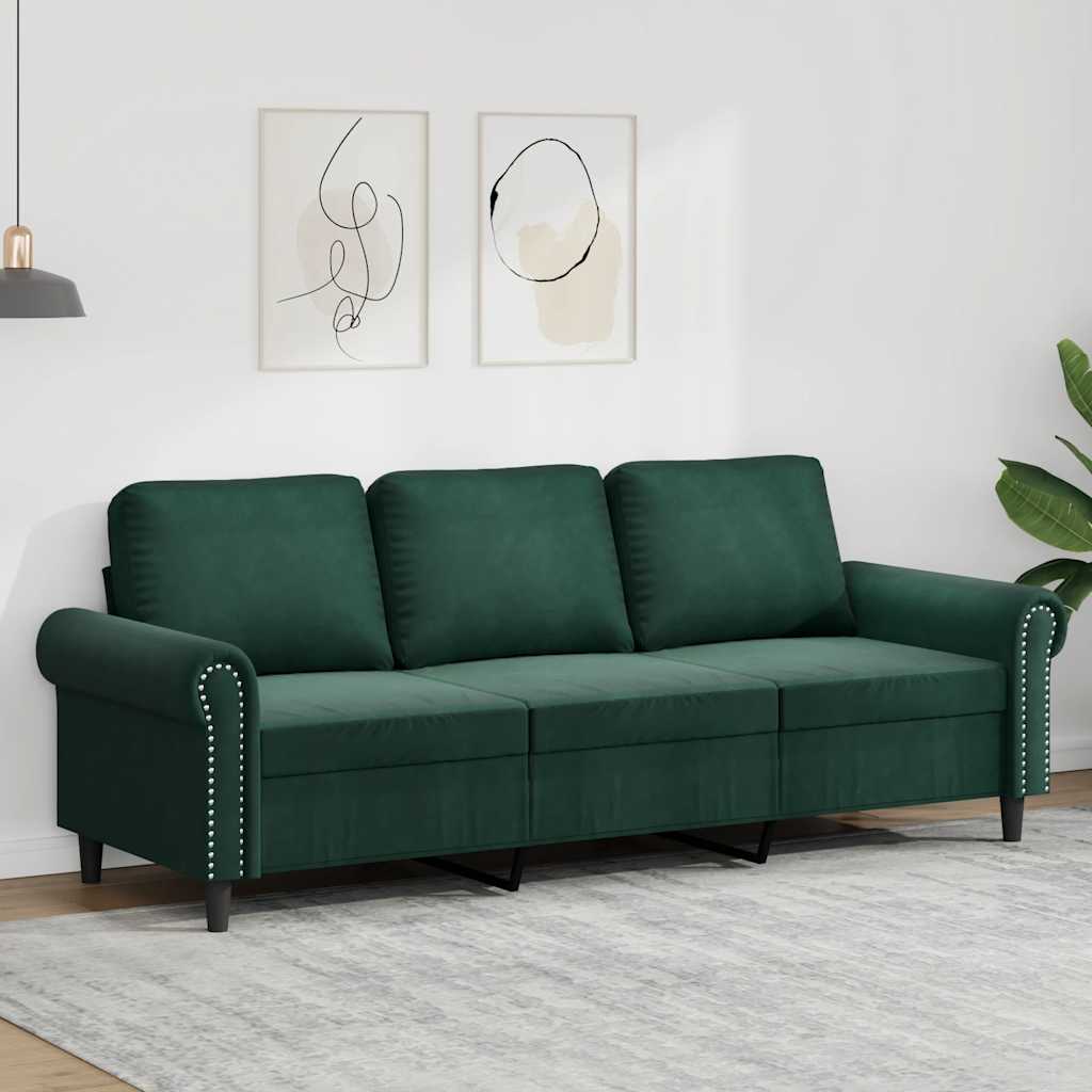 3-personers sofa 180 cm fljl mrkegrn