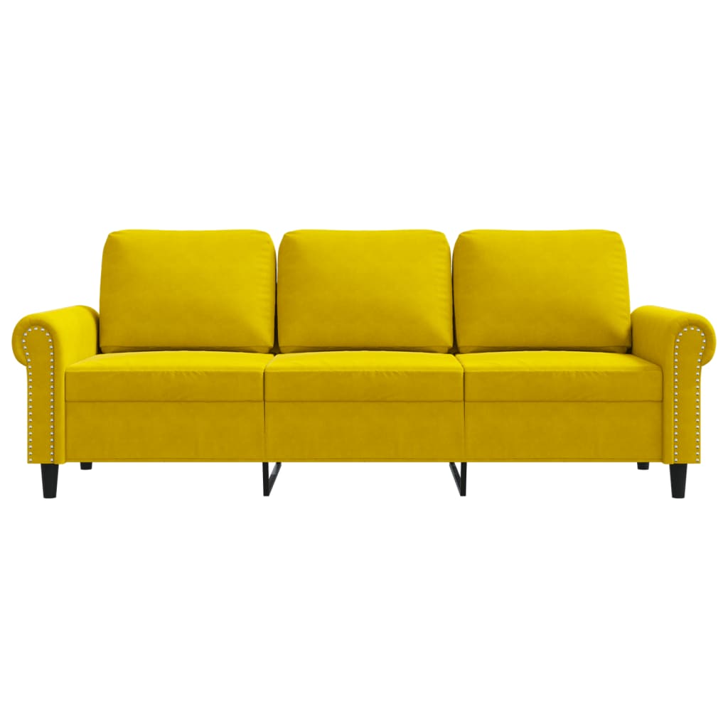 3-personers sofa 180 cm velour gul