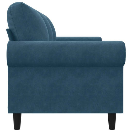 3-personers sofa 180 cm velour blå