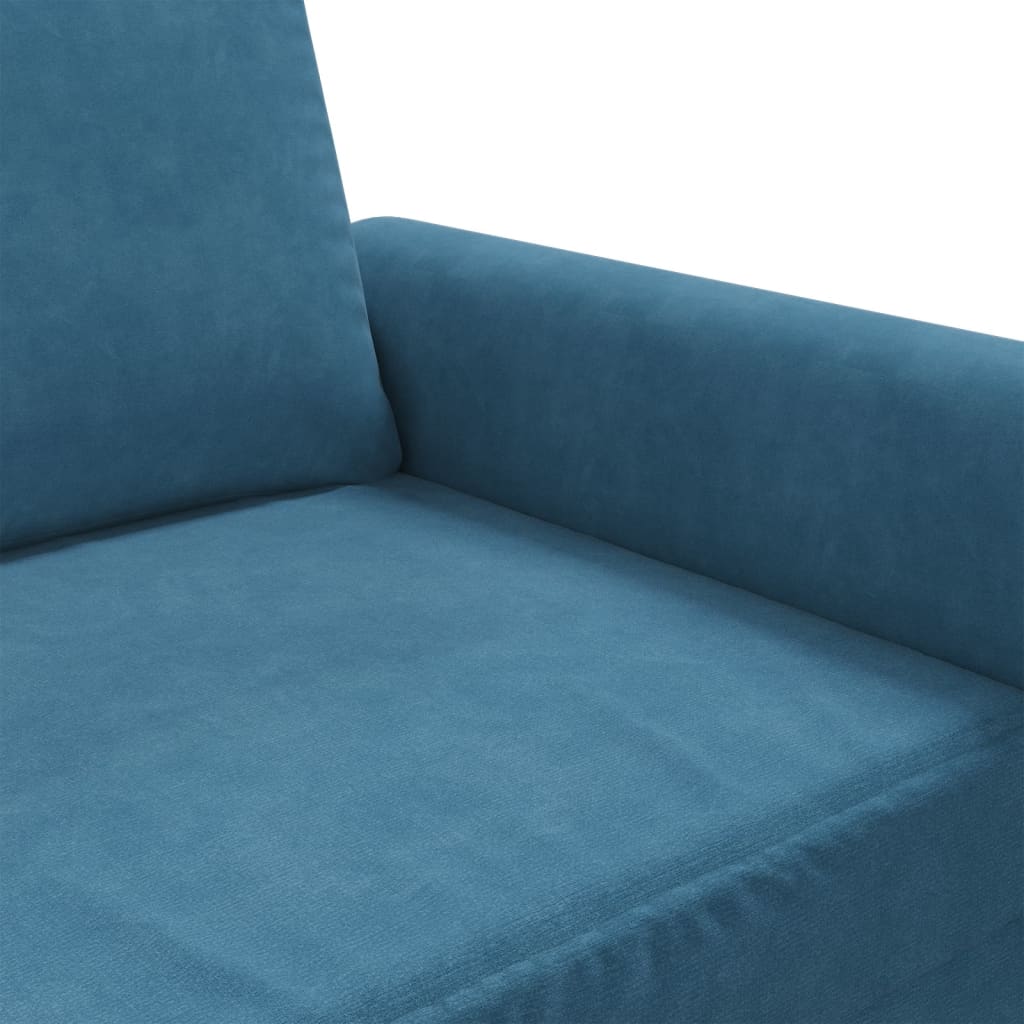 3-personers sofa 180 cm velour blå