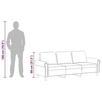 3-personers sofa 180 cm velour blå