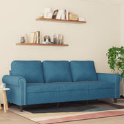 3-personers sofa 180 cm velour blå