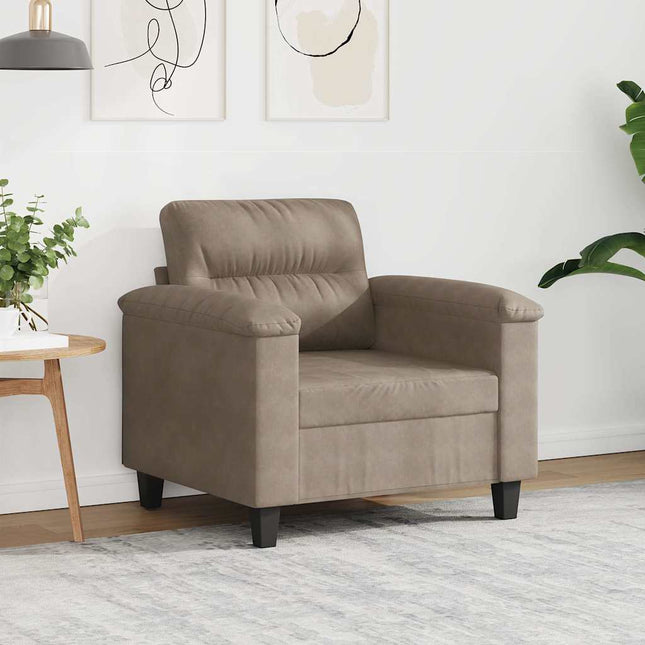 lænestol 60 cm mikrofiberstof gråbrun