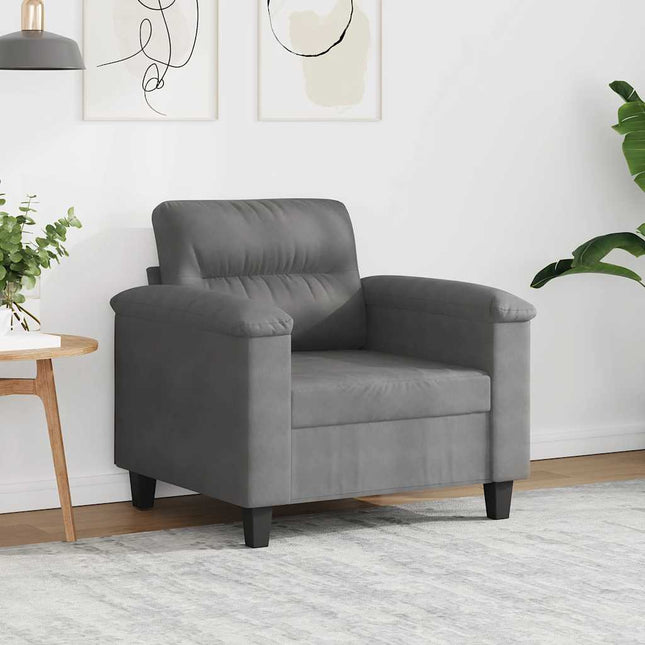 lænestol 60 cm mikrofiberstof mørkegrå