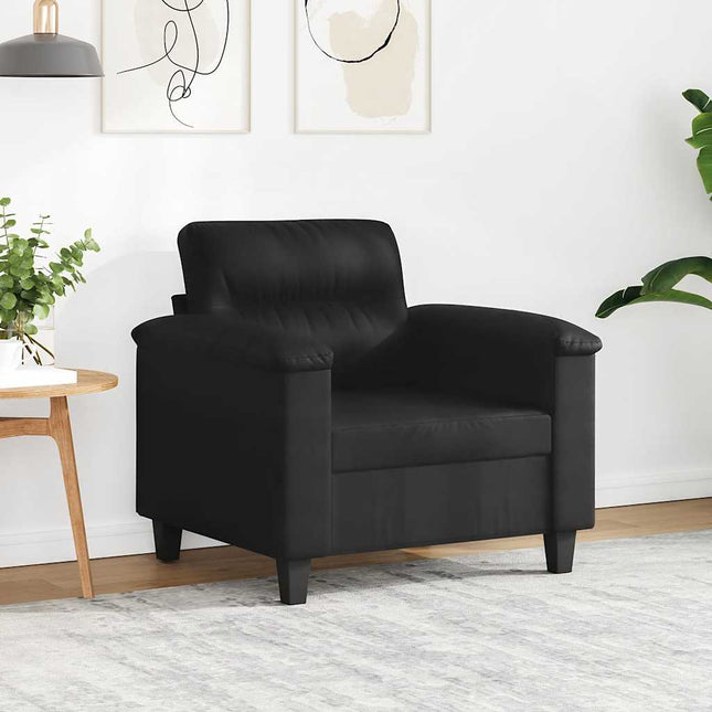lænestol 60 cm mikrofiberstof sort