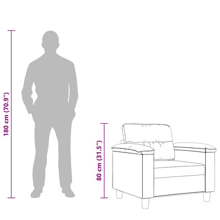lænestol 60 cm mikrofiberstof cremefarvet