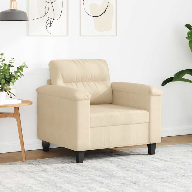 lænestol 60 cm mikrofiberstof cremefarvet