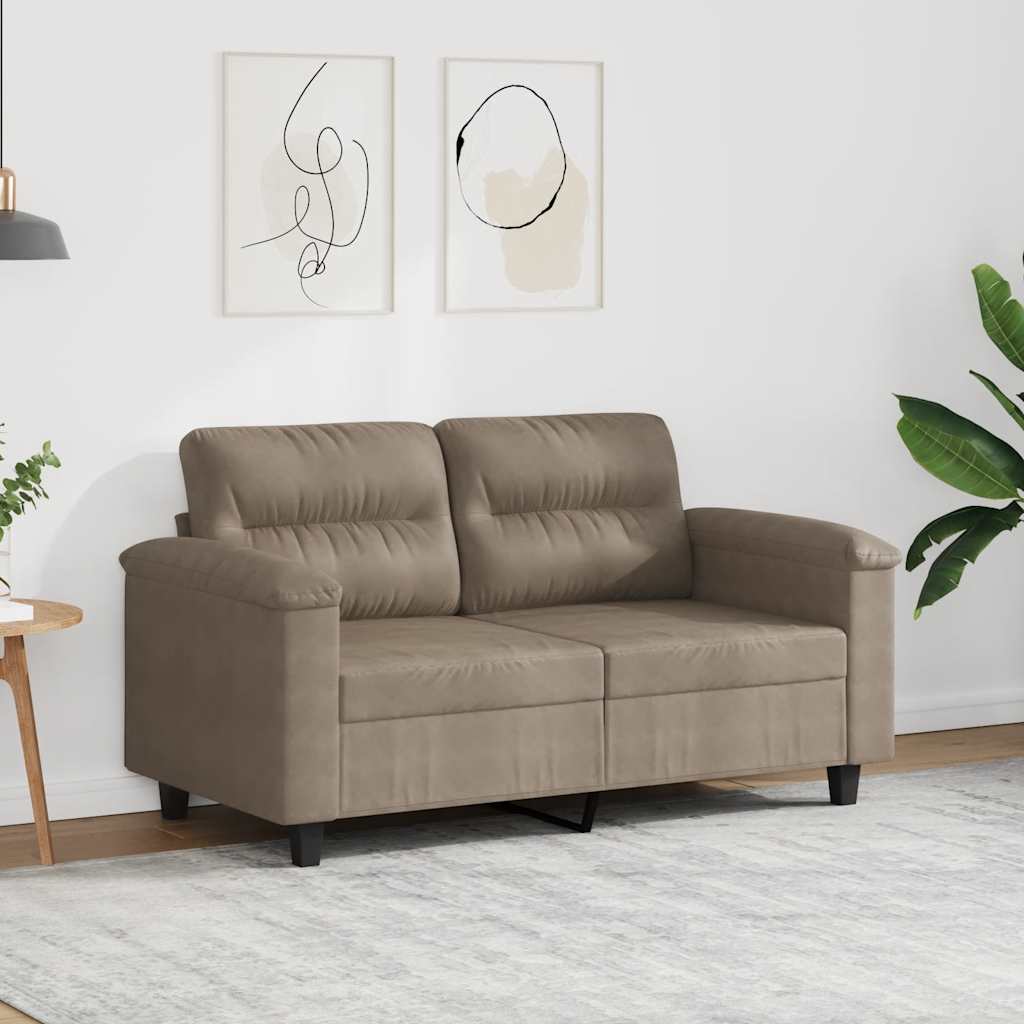 2-personers sofa i mikrofiber - gråbrun, sædebredde 120 cm