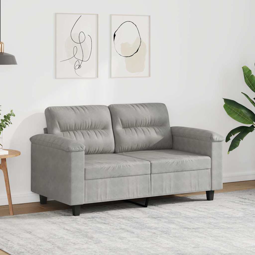 2-personers sofa 120 cm mikrofiberstof lysegr