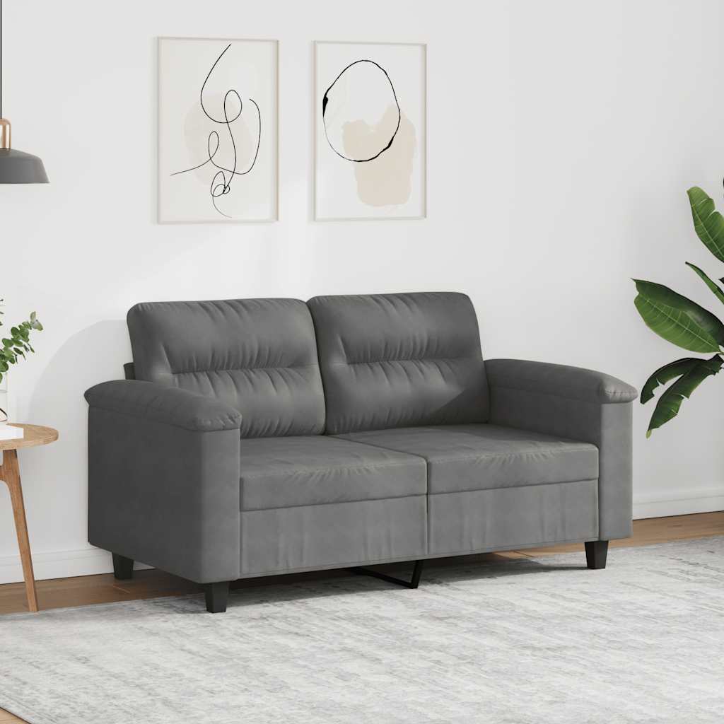 2-personers sofa i mikrofiber - mørkegrå, sædebredde 120 cm