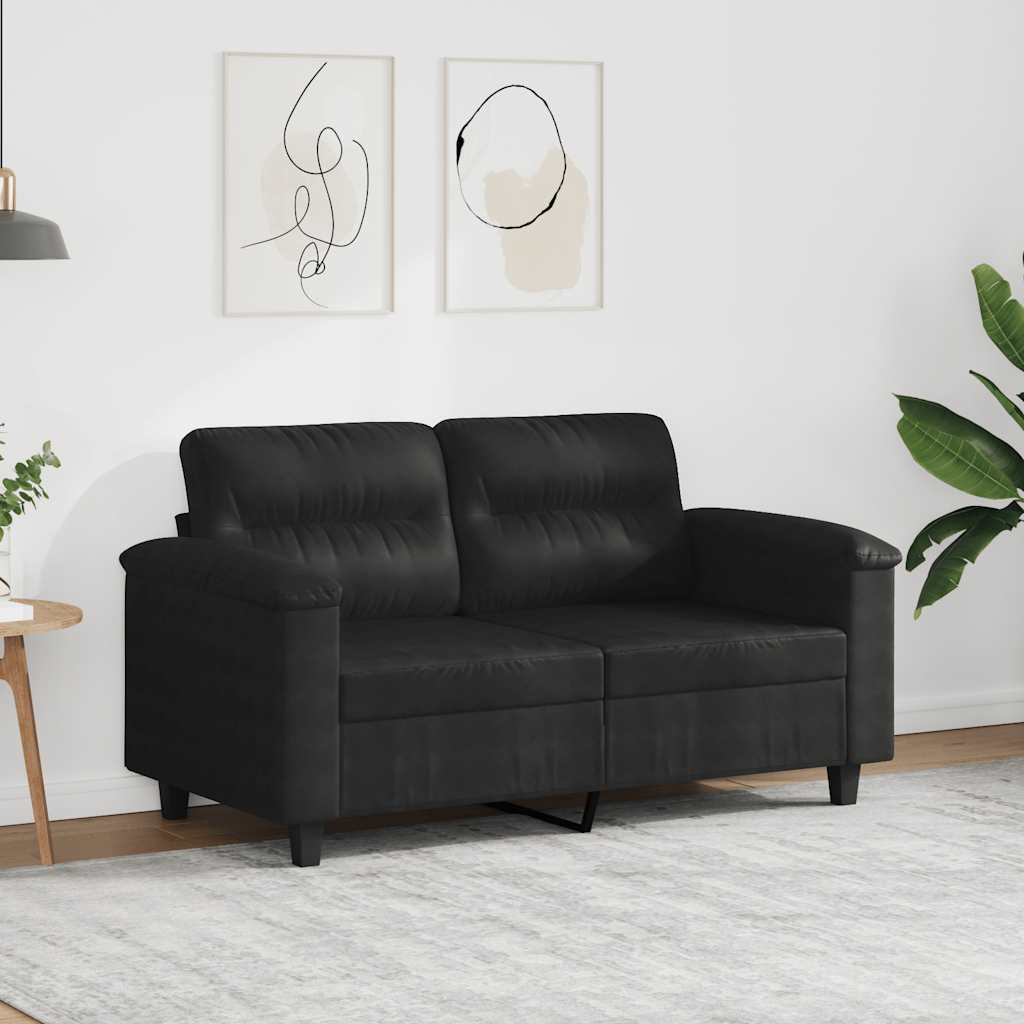 2-personers sofa 120 cm mikrofiberstof sort