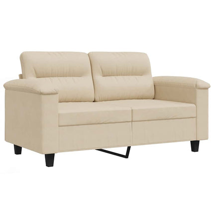 2-personers sofa 120 cm mikrofiberstof cremefarvet
