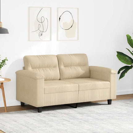 2-personers sofa 120 cm mikrofiberstof cremefarvet