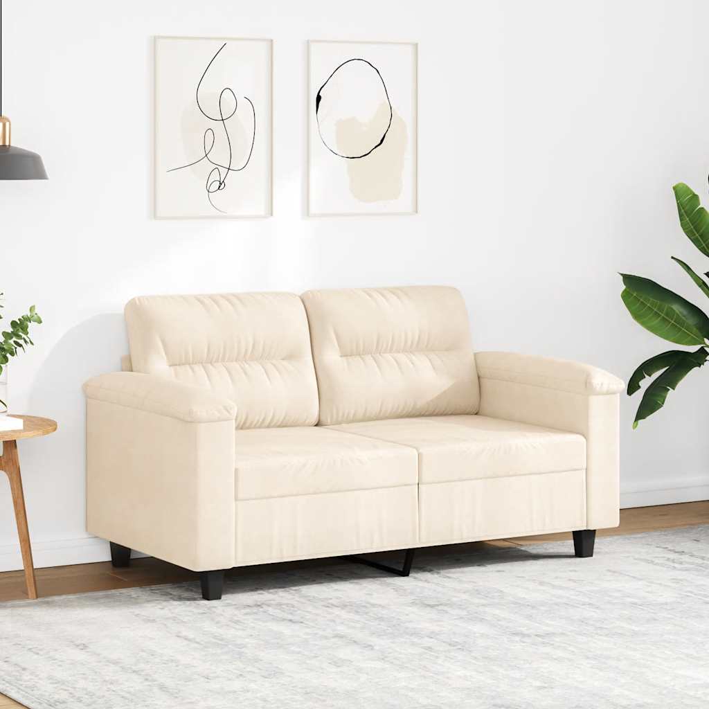 2-personers sofa 120 cm mikrofiberstof beige billede