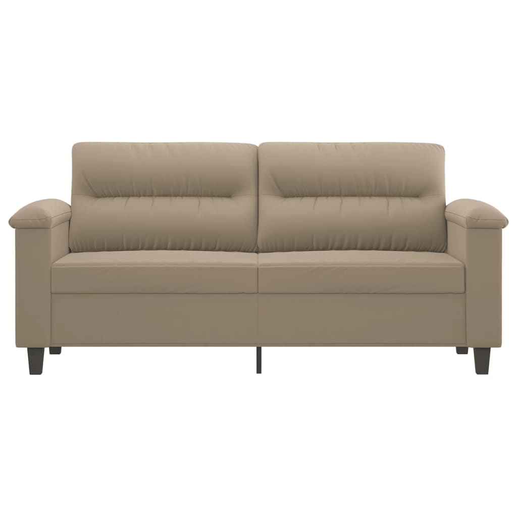 2-personers sofa 140 cm mikrofiberstof gråbrun