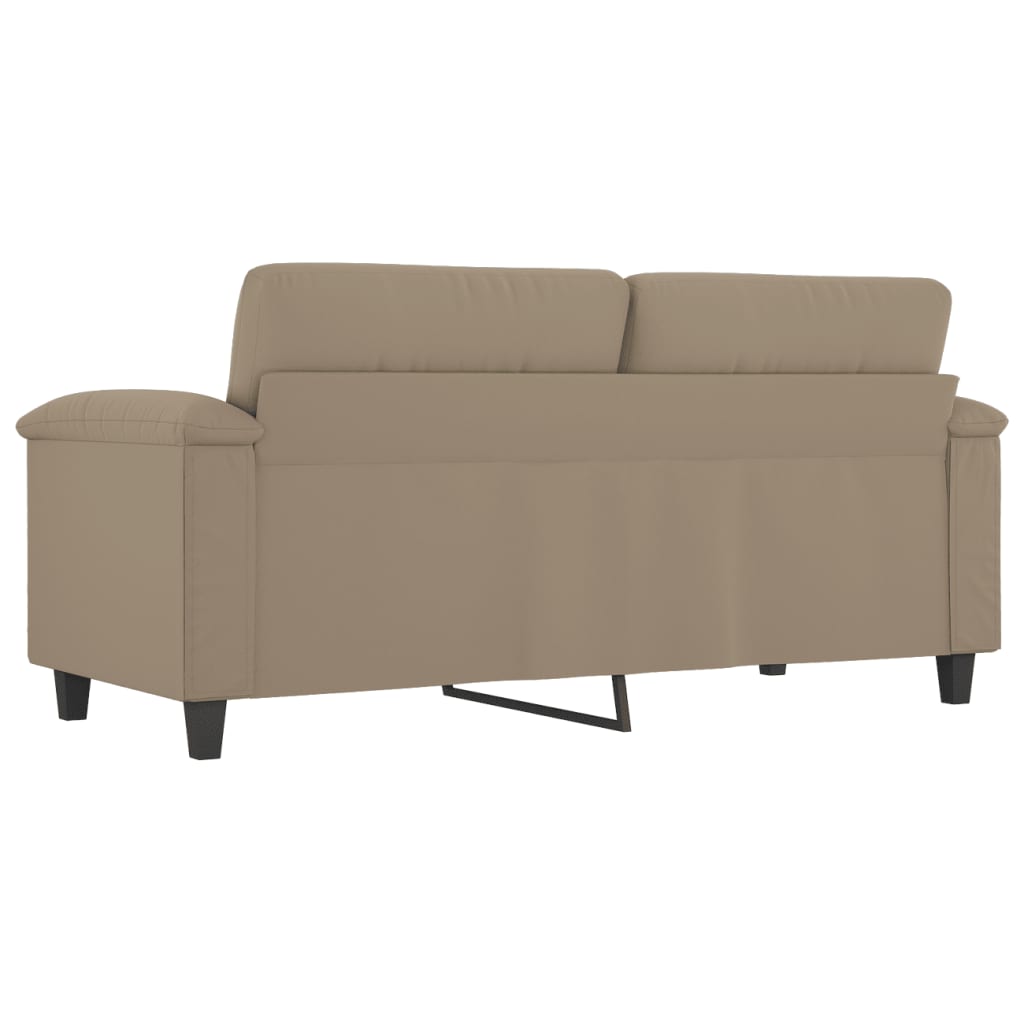 2-personers sofa 140 cm mikrofiberstof gråbrun